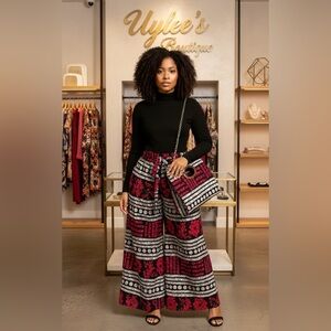 Palazzo Women’s Pants with Coordinating purse and Headwrap - Various Colors